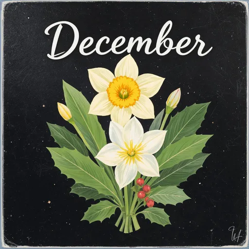 December – Narcissus & Holly