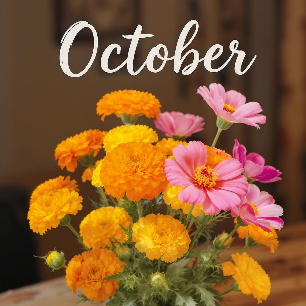 October – Marigold & Cosmos